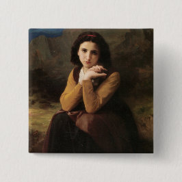 Mignon (Sweet Young French Girl) (von Bouguereau) Button