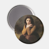 Mignon (Sweet Young French Girl) (von Bouguereau) Magnet (Vorderseite/Rückseite)