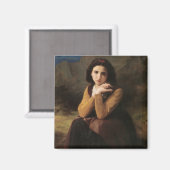 Mignon (Sweet Young French Girl) (von Bouguereau) Magnet (Vorderseite/Rückseite)