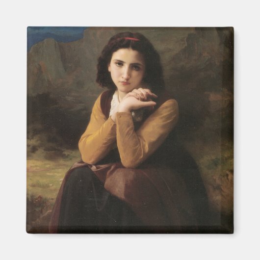 Mignon (Sweet Young French Girl) (von Bouguereau) Magnet (Vorne)
