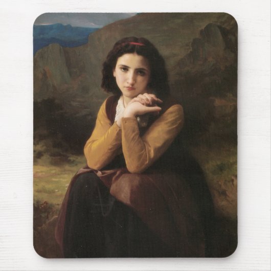 Mignon (Sweet Young French Girl) (von Bouguereau) Mousepad (Vorne)