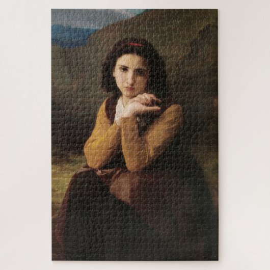 Mignon (Sweet Young French Girl) (von Bouguereau) Puzzle (Vertikal)