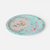 Mignonette Strawberries Aqua 7 Zoll Platte Pappteller (Schrägansicht)