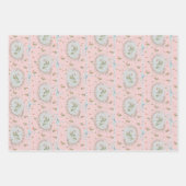 Mignonette Strawberries Blush Pink Wrapping Paper Geschenkpapier Set (Vorderseite)