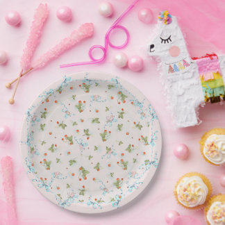 Mignonette Strawberries French Blue Large Plate Pappteller