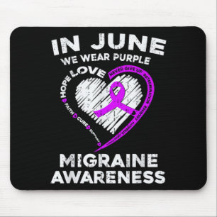 Migräne-Bewusstseins-Schleife Lila Chronische Kopf Mousepad
