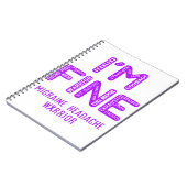 Migräne Kopfschmerz Warrior - ICH BIN FINE Notizblock (Linke Seite)