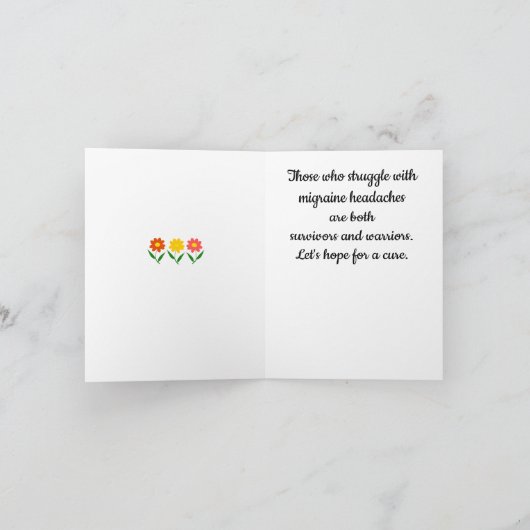 Migräne Kopfschmerzen Bewusstsein Karte (Innenseite)