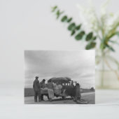 Migranten im Jahre 1936 mit Reifenproblemen Postkarte (Stehend Vorderseite)