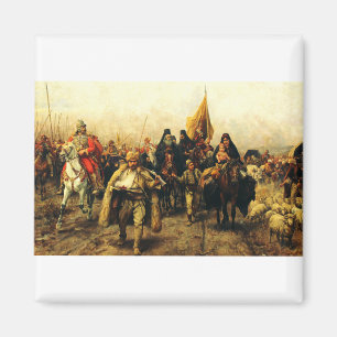 Migration der Serben von Paja Jovanovic Fine Art Magnet