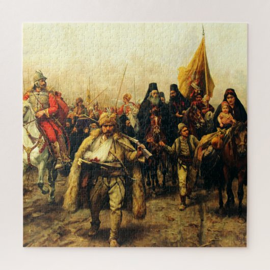 Migration der Serben von Paja Jovanovic Fine Art Puzzle (Vertikal)