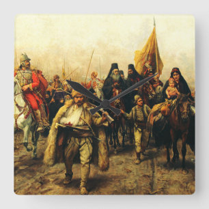 Migration der Serben von Paja Jovanovic Fine Art Quadratische Wanduhr