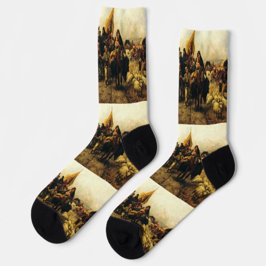Migration der Serben von Paja Jovanovic Fine Art Socken (Linkes Detail)