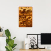 Migration im Vorfeld - Zebra & Wildebeest Stampede Poster (Heimbüro)