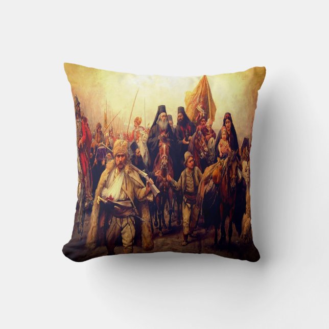 Migration von Serben/Seoba Srba Kissen (Vorderseite)