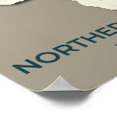 Migrationskarte für Nordatlantik - Minimalistisch Poster (Ecke)