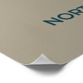 Migrationskarte für Nordatlantik - Minimalistisch Poster (Ecke)