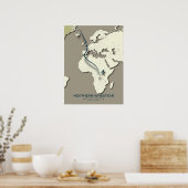 Migrationskarte für Nordatlantik - Minimalistisch Poster (Küche)