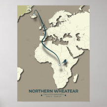 Migrationskarte für Nordatlantik - Minimalistisch