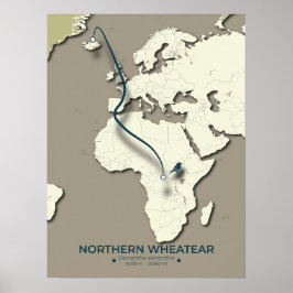Migrationskarte für Nordatlantik - Minimalistisch Poster