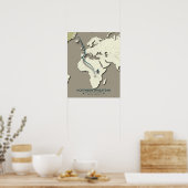 Migrationskarte für Nordatlantik - Minimalistisch Poster (Küche)