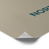 Migrationskarte für Nordatlantik - Minimalistisch Poster (Ecke)