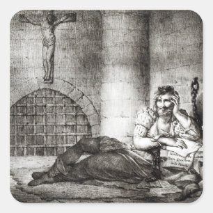 Miguel de Cervantes Saavedra Quadratischer Aufkleber