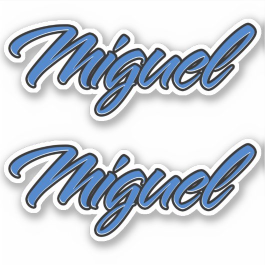 Miguel Name blue Aufkleber Sticker Stickerset (Vorderseite)