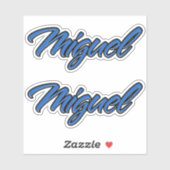 Miguel Name blue Aufkleber Sticker Stickerset (Blatt)