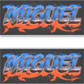Miguel Vorname Name Graffiti Aufkleber Sticker (Vorderseite)