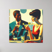 Miid Century Cocktail Party Couples - Captivated Leinwanddruck (Vorderseite)