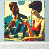 Miid Century Cocktail Party Couples - Captivated Leinwanddruck (Insitu (Holzboden))