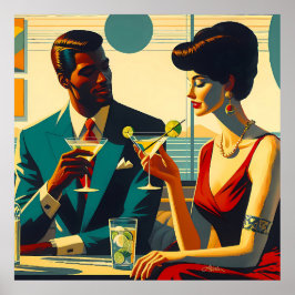 Miid Century Cocktail Party Couples - Captivated Poster