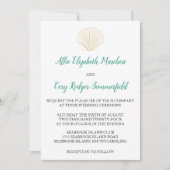 Miimalist Seashell Wedding Einladung (Vorderseite)