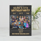 Mijos Party Invitation 90s Theme Kids Birthday Einladung (Stehend Vorderseite)