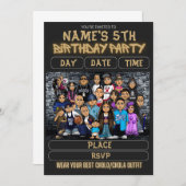  Mijos Party Invitation 90s Theme Kids Birthday Einladung (Vorne/Hinten)