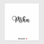 Mika Name - Handgeschriebene Kalligrafie Aufkleber (Blatt)