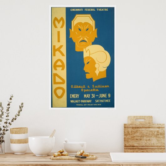 Mikado Gilbert Sullivan 1939 WPA Poster (Küche)