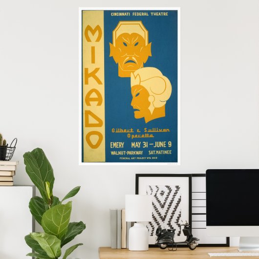 Mikado Gilbert Sullivan 1939 WPA Poster (Heimbüro)