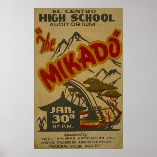 Mikado Philarmonic 1938 Vintag WPA-Poster Poster (Vorne)