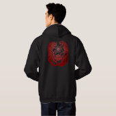 Mikados Wappen - roter Sonnendurchbruch Hoodie (Schwarz voll)