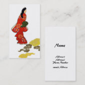 Mikaeri Bijin im Kimono Visitenkarte (Vorne/Hinten)