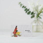 Mikaeri Bijin im Kimono Visitenkarte (Stehend Vorderseite)