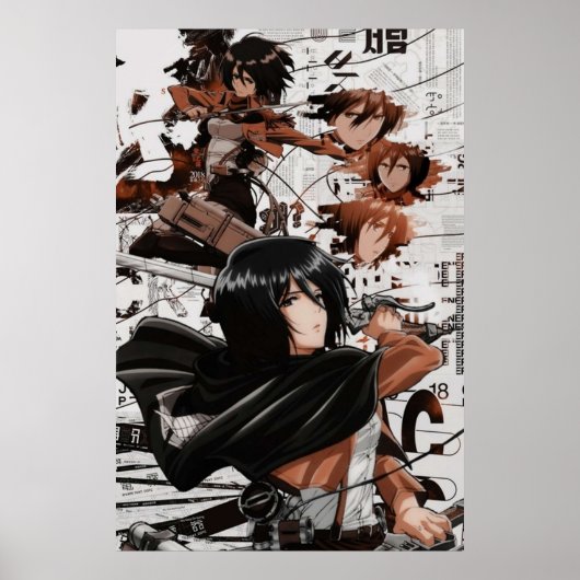 Mikasa Ackerman Attack auf Titan Poster (Vorne)