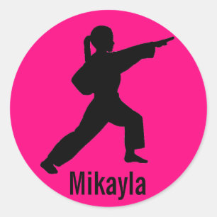 Mikayla hot pink Karate Girl Aufkleber