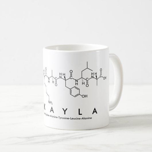 Mikayla Peptid-Namen-Tasse Kaffeetasse (VorderseiteRechts)
