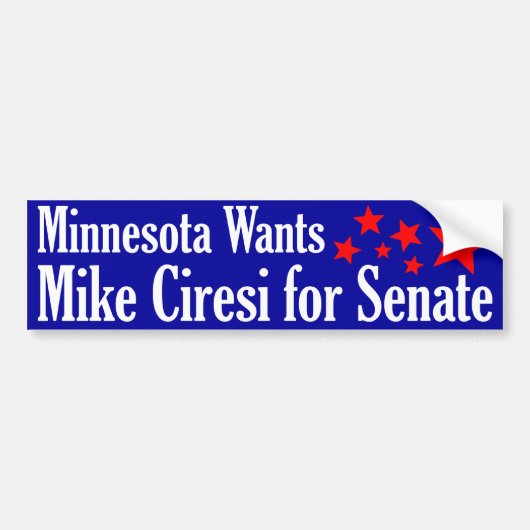 Mike Ciresi für Senat Autoaufkleber (Vorne)