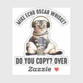 Mike Echo Oscar Whiskey Ham Radio Cat Aufkleber (Blatt)