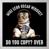 Mike Echo Oscar Whiskey Ham Radio Cat Poster (Vorne)