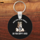 Mike Echo Oscar Whiskey Ham Radio Cat Schlüsselanhänger (Rückseite)